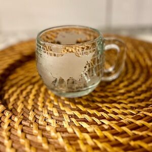 Nescafe Vintage glass mug with Map‎ and grid Coffee cup